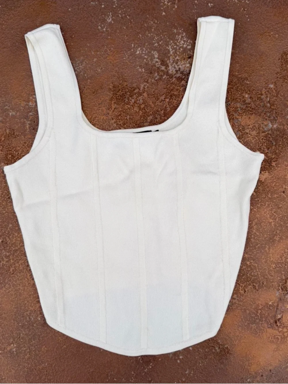 white corset cropped tank top Size S - Picture 5 of 6